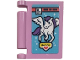 Part No: 24093pb116  Name: Minifigure, Utensil Book Cover with Comic with White and Medium Lavender Pegasus on Medium Azure Background Pattern (Sticker) - Set 42674