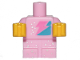 Part No: 25128pb007  Name: Body Baby / Toddler with Fixed Arms with Molded Yellow Hands and Printed Dark Pink Lightning Bolt and Silver Dots Pattern
