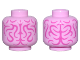 Part No: 28621pb0234  Name: Minifigure, Head without Face with Magenta Brain Fissures Pattern - Vented Stud
