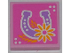 Part No: 3068pb0622  Name: Tile 2 x 2 with Horseshoe and Flower Pattern (Sticker) - Set 3189
