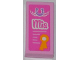 Part No: 3069pb0245  Name: Tile 1 x 2 with Horseshoe, 'Mia', and Award Ribbon on Dark Pink Background Pattern (Sticker) - Set 3189