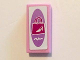 Part No: 3069pb0494  Name: Tile 1 x 2 with Magenta Shopping Bag with White Shoe on Medium Lavender and White Background Pattern (Sticker) - Set 41058