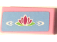 Part No: 3069pb0635  Name: Tile 1 x 2 with Magenta Water Lily on Bright Light Blue Background Pattern (Sticker) - Set 41058