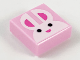 Part No: 3070pb142  Name: Tile 1 x 1 with White Bunny Rabbit Head / Face, Black Eyes, and Dark Pink Ears and Nose Pattern