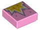 Part No: 3070pb165  Name: Tile 1 x 1 with Metallic Pink, White, and Yellow Explosion Pattern
