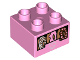 Part No: 3437pb098  Name: Duplo, Brick 2 x 2 with Donuts Box Pattern