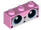Part No: 3622pb061  Name: Brick 1 x 3 with Cat Face Wide Eyes Puzzled (Unikitty) Pattern
