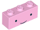 Part No: 3622pb069  Name: Brick 1 x 3 with Face Black Eyes, Thin Smile Pattern (Princess Bubblegum)