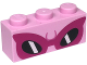 Part No: 3622pb156  Name: Brick 1 x 3 with Dark Pink Line and Sunglasses with Magenta Pointed Frame and Black Lenses with White Stripes Pattern (Super Mario Roy Upper Face)