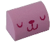Part No: 37352pb029  Name: Slope, Curved 1 x 2 with Cat Face with Magenta Closed Eyes, Nose, and Mouth Pattern