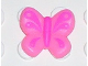 Part No: 51677pb04  Name: Clikits, Icon Butterfly 2 x 2 with Pin with Dark Pink Body and Wing Markings Pattern