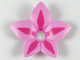 Part No: 54252  Name: Clikits, Icon Accent Plastic Flower 6 x 6 x 2/3 with Dark Pink Highlights Pattern