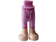 Part No: 67072c00pb007  Name: Mini Doll Hips and Trousers with Back Pockets with Molded Light Nougat Lower Legs / Boots and Printed Dark Pink Trim Pattern - Thin Hinge