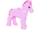 Part No: 82445pb04  Name: Horse, Baby Foal with Stud on Back with Molded Dark Pink Mane and Tail and Printed Black Eyes with Double Eyelashes and White Pupils Pattern