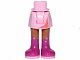 Part No: 92252c00pb025  Name: Mini Doll Hips and Skirt, Medium Nougat Legs and Long Magenta Boots with Silver Stars Pattern - Thick Hinge