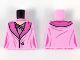 Part No: 973pb3266  Name: Torso Dress with Dark Pink Collar and Mauve Scarf Pattern