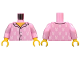 Part No: 973pb3876c01  Name: Torso Pajamas 4 Buttons and White Rabbits Pattern / Bright Pink Arms with White Rabbits Pattern / Yellow Hands