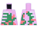 Part No: 973pb5941  Name: Torso Pixelated Zombie Coral Patches, Green Decaying Flesh, White Ribs Pattern