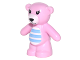 Part No: 98382pb006  Name: Teddy Bear with Black Eyes, Nose and Mouth, White Stomach and Muzzle and Medium Blue Stripes Pattern