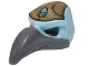 Part No: 16659pb04  Name: Minifigure, Headgear Mask Bird (Vulture) with Dark Bluish Gray Beak and Dark Tan Headpiece with Sand Green Vulture Symbol Pattern