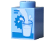 Part No: 3005pb075  Name: Brick 1 x 1 with Blue Glass Outline, Lines and Star Tag, White Pouring Drink and Splashes Pattern (Milk Carton)