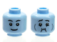 Part No: 3626pb2786  Name: Minifigure, Head Dual Sided Black Eyebrows, Grin / Queasy with Dark Bluish Gray Cheek Lines Pattern (BAM)