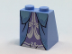 Part No: 3678bpb098  Name: Slope 65 2 x 2 x 2 with Bottom Tube with Minifigure Dress / Skirt / Robe, Layered with Ornate Light Blue Trim and Lavender Panel with Silver Trim Pattern