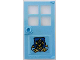 Part No: 60623pb12L  Name: Door 1 x 4 x 6 with 4 Panes and Stud Handle with Beauxbatons Crest with Dark Blue Letter B and Gold Leaves Pattern Model Left Side (Sticker) - Set 75958