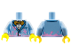 Part No: 973pb3074c01  Name: Torso Jacket with Gold Bow Tie and Bright Pink Splotches Pattern / Bright Light Blue Arms / Yellow Hands