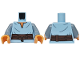 Part No: 973pb6109c01  Name: Torso Tunic with Belt with Sand Blue Wrinkles Pattern / Sand Blue Arms / Nougat Hands