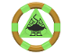 Part No: 87748pb05  Name: Ring with Center Triangle with Gold Bands and Manta Ray Pattern (Atlantis Treasure Key)