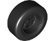 Part No: 105645pb01  Name: Wheel 50 x 22 with Axle Hole and 6 Holes with Molded Black Hard Rubber Tire Pattern