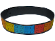 Part No: 106543  Name: Cloth Camera Strap with 2 Holes and Red, Orange, Yellow, Medium Azure, and Dark Azure 2 x 2 Plates Pattern