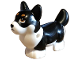 Part No: 109845pb01  Name: Dog, Friends Style, Corgi with Molded White Lower Body and Face and Printed Black Nose and Mouth, Medium Nougat Eyes and Eyebrows Pattern (Peaches)