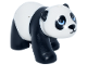 Part No: 111383pb01  Name: Panda, Friends Style with Molded White Head and Body and Printed Black Nose and Eye Patches and Bright Light Blue Eyes Pattern (Lan Lan)