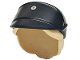 Part No: 111908pb01  Name: Minifigure, Hair Combo, Hat with Hair, SW Imperial Officer Cap with Molded Tan Hair in Bun and Printed Silver Code Disk Pattern