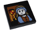 Part No: 11203pb103  Name: Tile, Modified 2 x 2 Inverted with Portrait of Female Minifigure and Gryffindor Crest on Dark Orange Triangle Pattern (Sticker) - Set 76409