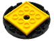 Part No: 11213c04  Name: Turntable 6 x 6 x 2/3 with Yellow Square Base, Free-Spinning (11213 / 61485)