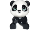 Part No: 112407pb02  Name: Panda, Friends Style, Baby Cub, Sitting with Molded White Head and Body and Printed Black Nose and Eye Patches and Sand Green Eyes Pattern (Qui Qui)