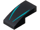 Part No: 11477pb222  Name: Slope, Curved 2 x 1 x 2/3 with 2 Dark Turquoise Stripes Pattern
