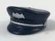 Part No: 12895pb03  Name: Minifigure, Headgear Cap, Captain with Silver Bat and Braid Pattern