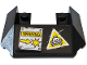 Part No: 13269pb006  Name: Wedge 6 x 4 Cutout (Train Roof) with 5 Large Bottom Tubes with 'WARNING', Arrow, Explosion and Triangle with Skull and Bones Pattern (Sticker) - Set 76078