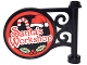 Part No: 13459pb006  Name: Road Sign Round on Pole with Flat Top Attachment with 'Santa's Workshop', Candy Cane, Santa Hat and Holly Pattern on Both Sides (Stickers) - Set 10245