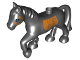 Part No: 1376pb05  Name: Duplo Horse with Dark Orange Bridle and Saddle Pattern
