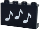 Part No: 14718pb080  Name: Panel 1 x 4 x 2 with Side Supports - Hollow Studs with 3 White Music Notes Pattern