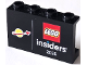 Part No: 14718pb098  Name: Panel 1 x 4 x 2 with Side Supports - Hollow Studs with LEGO and Classic Space Logos and White 'insiders 2025' Pattern