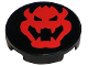 Part No: 14769pb513  Name: Tile, Round 2 x 2 with Bottom Stud Holder with Red Bowser Head Pattern