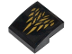 Part No: 15068pb012  Name: Slope, Curved 2 x 2 x 2/3 with Gold Feathers Pattern (Sticker) - Set 70124