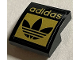 Part No: 15068pb376  Name: Slope, Curved 2 x 2 x 2/3 with Black and Gold 'adidas' and Trefoil Logo Pattern (Sticker) - Set 40486