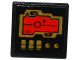 Part No: 15210pb022  Name: Road Sign 2 x 2 Square with Open O Clip with Red Screen, 2 Gold Knobs and 3 Switches Pattern (Sticker) - Set 70738